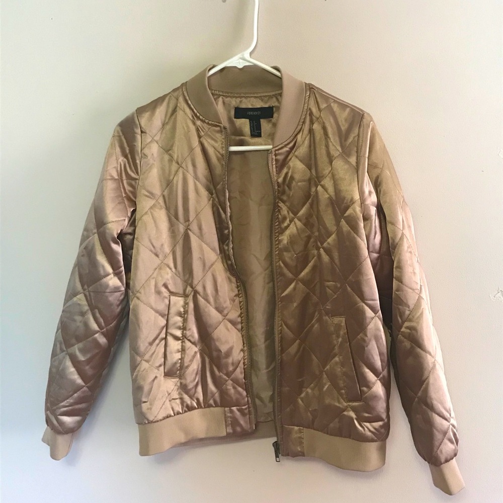 Forever 21 Gold Bomber Jacket